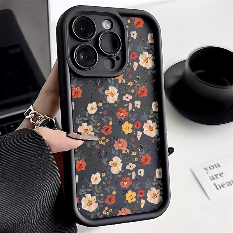 Leaf Pattern Cute Flower Phone Case For iPhone 13 16e 11 15 12 14 16 17 Pro Max 7 8 Plus X XR XS SE Soft Liquid Silicone Cover