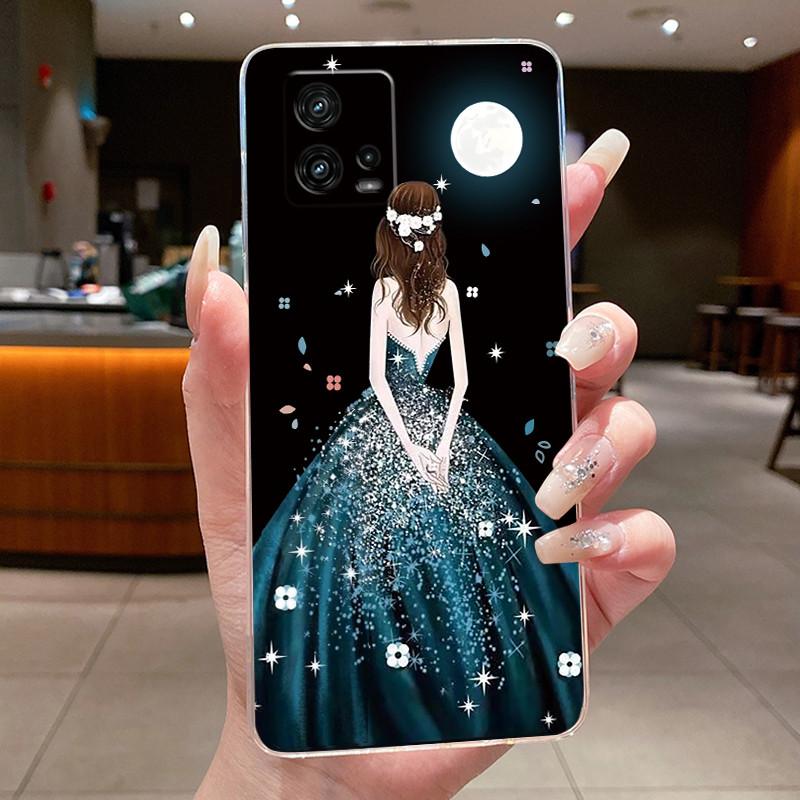 For Cover Motorola Moto G72 Case G 72 Flower design Clear Soft Silicone Back Funda Bumper For Moto G72 MotoG72 Phone Cases Coque