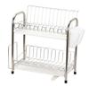 Pearl Metal 2-Tier Dish Drainer, Slim Dish Drainer Rack with Plastic Tray and Stainless Steel, Litera HC-308