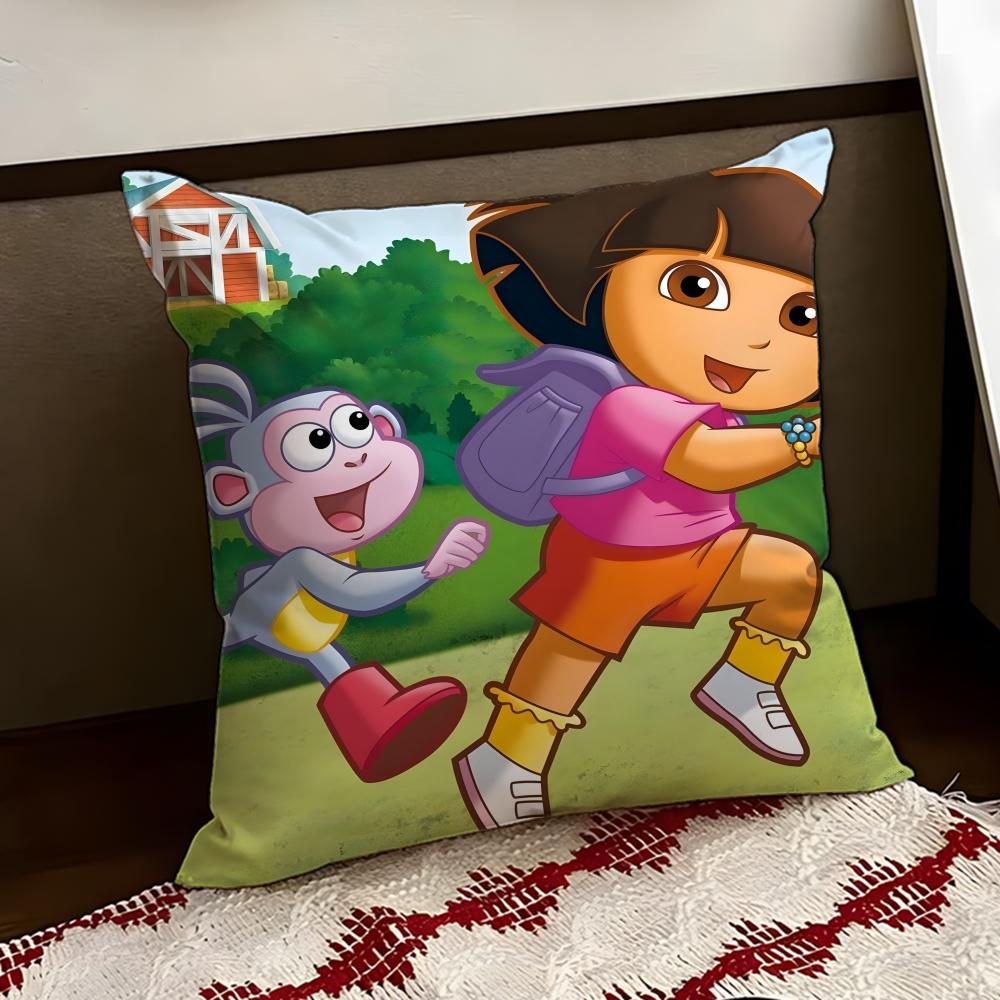 Anime cute DDora the EExplorer Cushion Cover Reversible Soft Durable Pillow Cover Home Car MultiScene Use for Daily Comfort