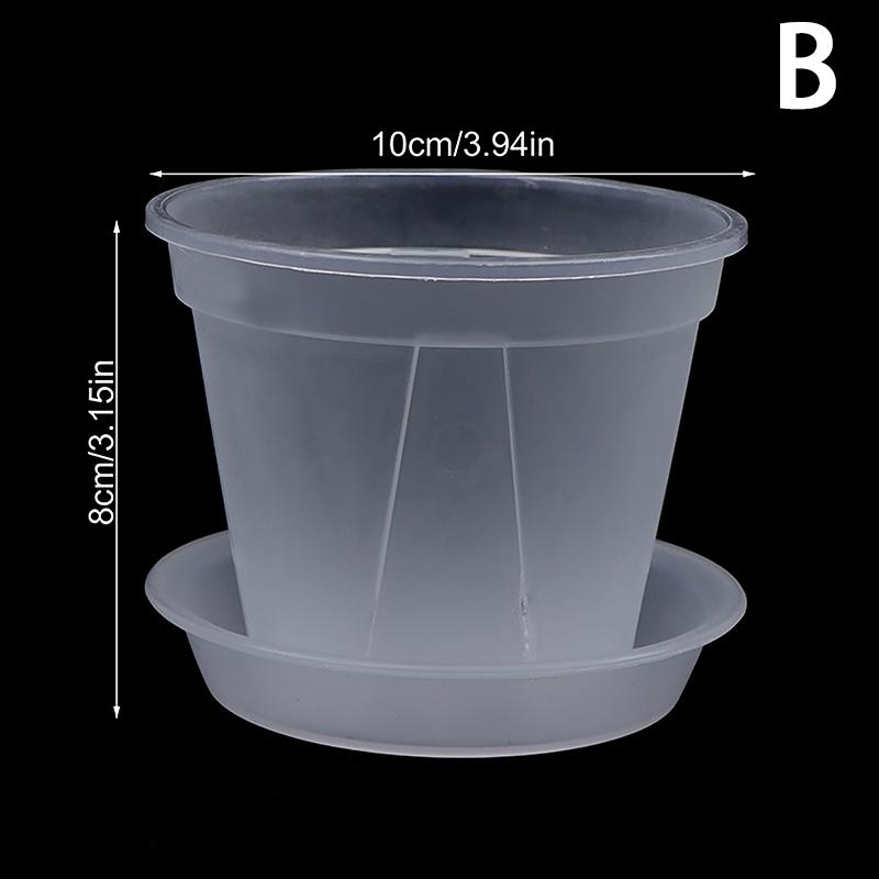 1 шт. прозрачный цветочный горшок для кашпо с поддоном 10 см/12 см/14 см полипропиленовый прозрачный цветочный горшок для орхидеи с отверстиями для домашнего офиса