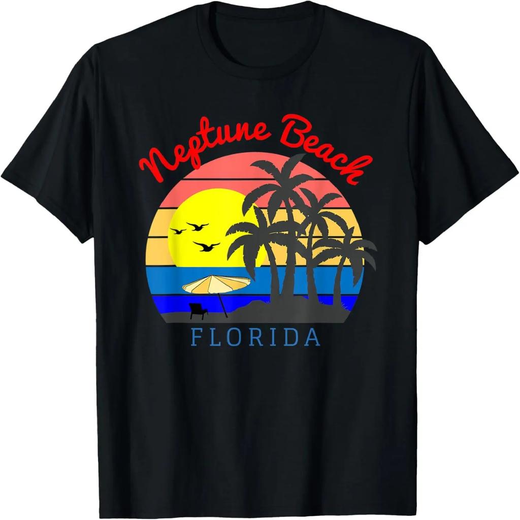 Neptune Beach, Florida - Vintage Retro Beach Sunset Souvenir T-Shirt