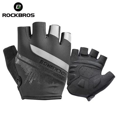 ROCKBROS Велосипедные перчатки с полупальцами, ударопрочные, износостойкие, дышащие, для МТБ, шоссейного велосипеда, мужские, женские, спортивное велосипедное снаряжение