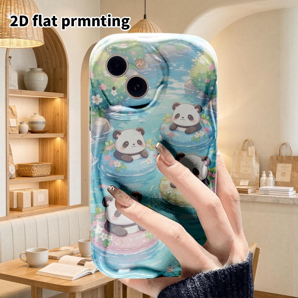 Phone Case: 2D flat design suitable for iPhone 18 17 16 15 14 13 Pro film protection case, couple style, panda group, Christmas and Halloween gifts