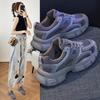 Korean Version of Spring New Dad Women's Shoes Ins Tide Lace-up Platform Student Sports and Leisure Street Auction 6860-1