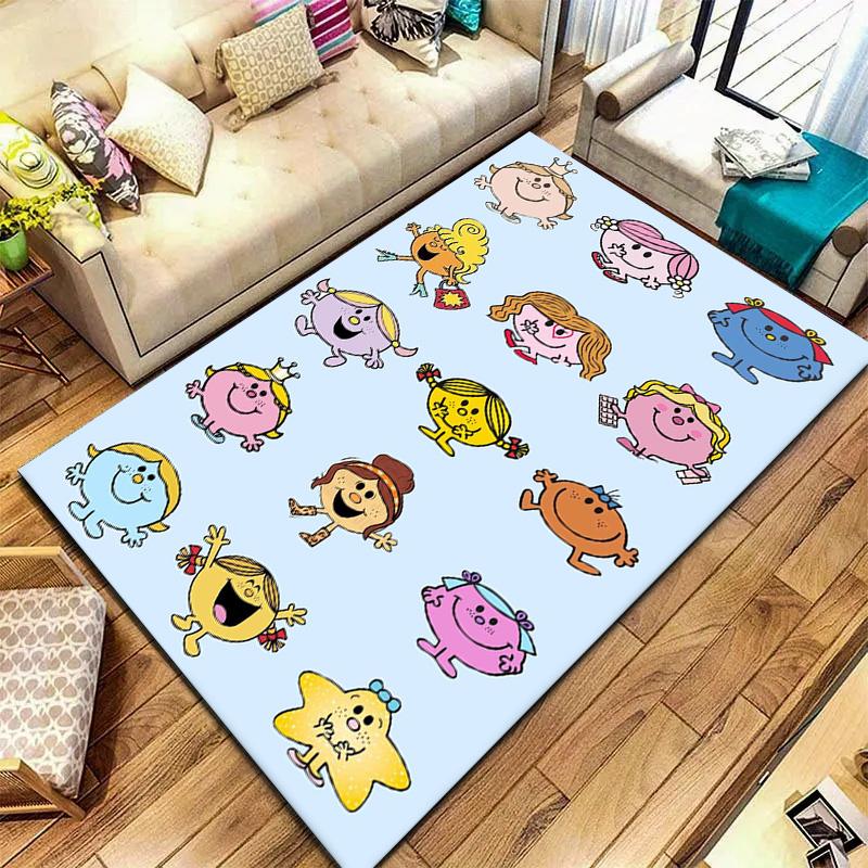 Mr. Men Little Miss Carpet Rug for Living Room Bedroom Home Sofa Decoration,Kids play Non-slip Floor Mat