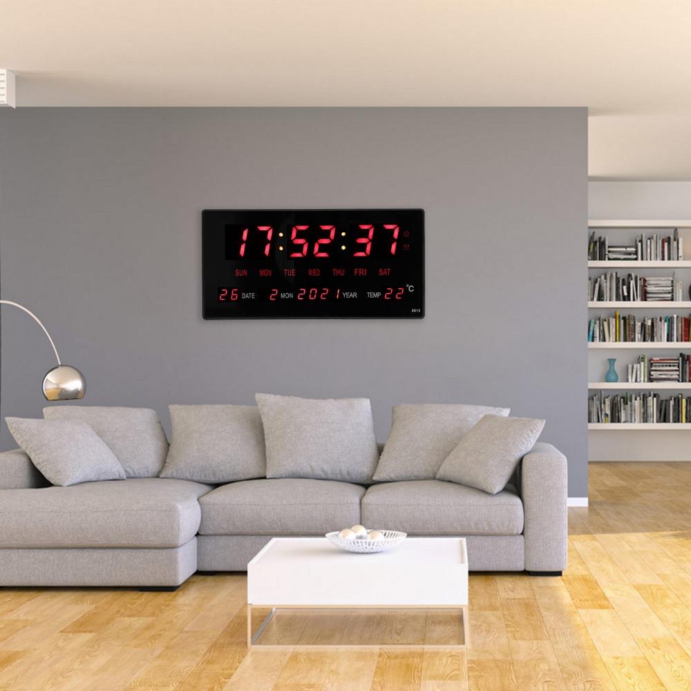 Accurate Timekeeping Digital Hanging Clock Large Screen LED Electronic Date Clock Home Use