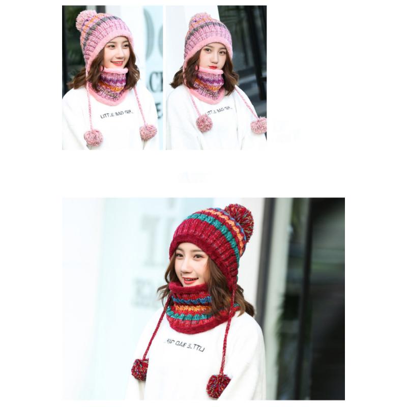 Осенние и зимние шапки для женщин, корейский стиль, защита ушей, вязаный пуловер, шерстяная шапка с бархатом и утолщением зимой