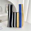 Design Stripes Knitted Bag Student Girl Casual Shoulder Women Retro Wrist Bag New