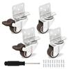 Kissho House Caster Wheels, Retrofit Casters, L-Shaped, Set of 4, 1.25 Inch, Mini Casters, Refrigerator Casters, Small Casters, DIY Casters, 360-Degre