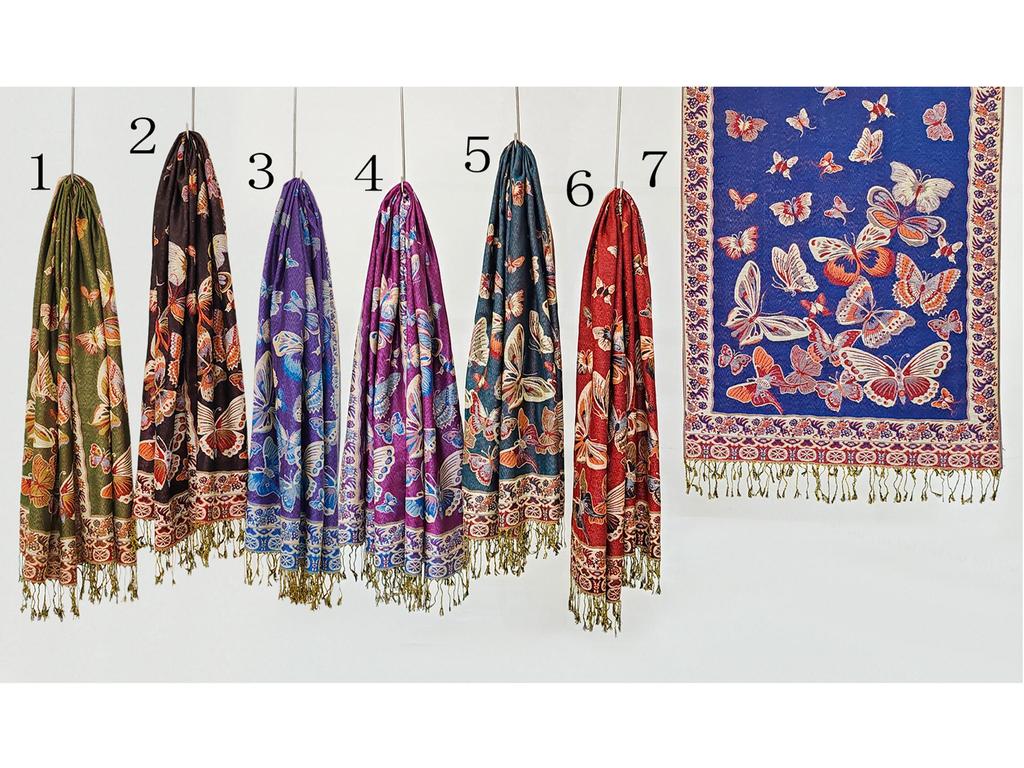 2024 Ретро Этнический Длинный Шарф-Шаль с Кисточками для Женщин - Мода Осень/Зима, Теплая Накидка на Шею