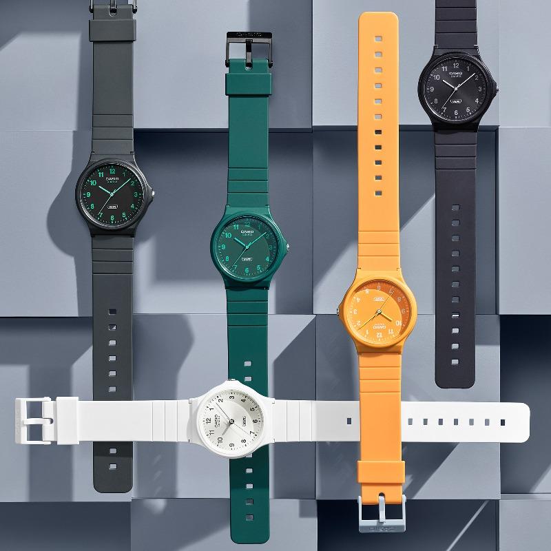 Casio Мужские водостойкие аналоговые кварцевые часы из смолы MQ-24B-8B