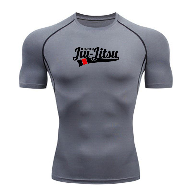 Men's Compression Jiu Jitsu Printed Sports T-Shirt, Breathab