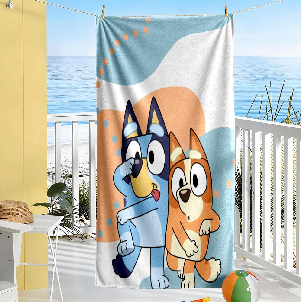 Bluey Bingo Adventure Beach Towel Quick-Dry Soft Microfiber Comfortable Lightweight Perfect for Traveling Yoga Camping and Swimming
