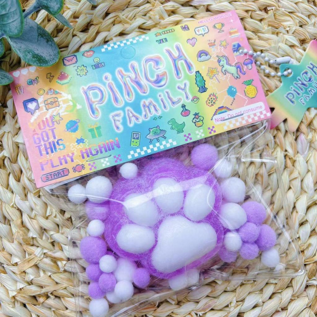 Pink Gold Cat Paw Squishy Toy for Girls - 2024 Decompression Artifact