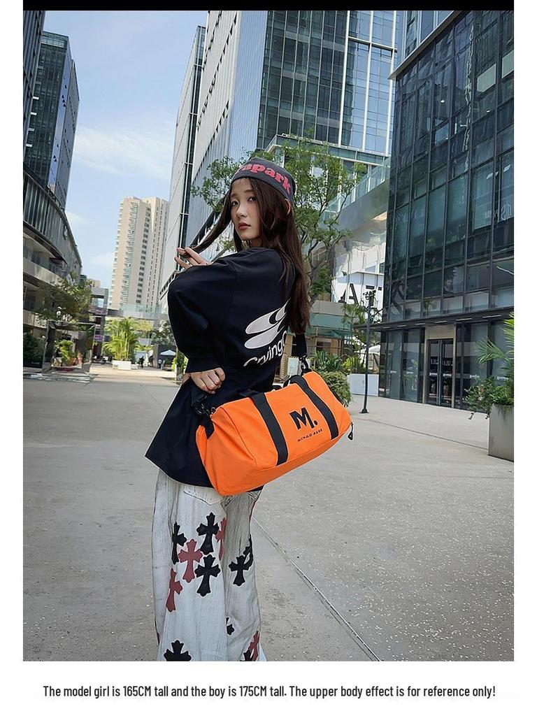 New Large Capacity Gym and Travel Bag - Lightweight, Dry & Wet Separation, Single Shoulder/Crossbody with Printed Logo