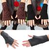 Unisex Men Women Arm Warmer Fingerless Knitted Long Gloves Cute Mittens