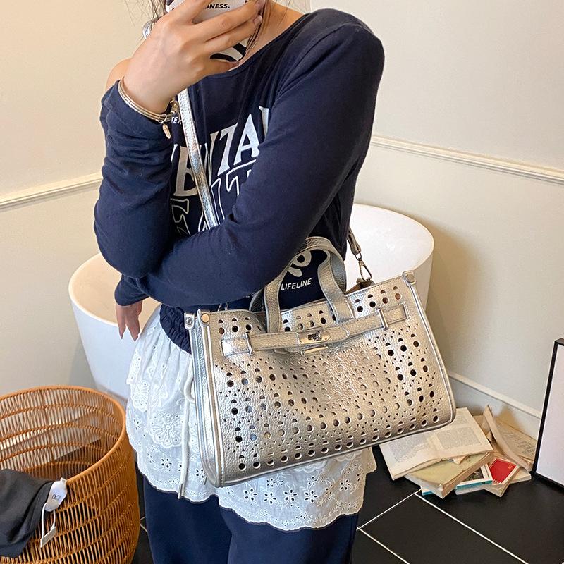 Полая Модная Однотонная Портативная Маленькая Квадратная Сумка Женская Новая Универсальная Повседневная На Плечо Сумка-Мессенджер