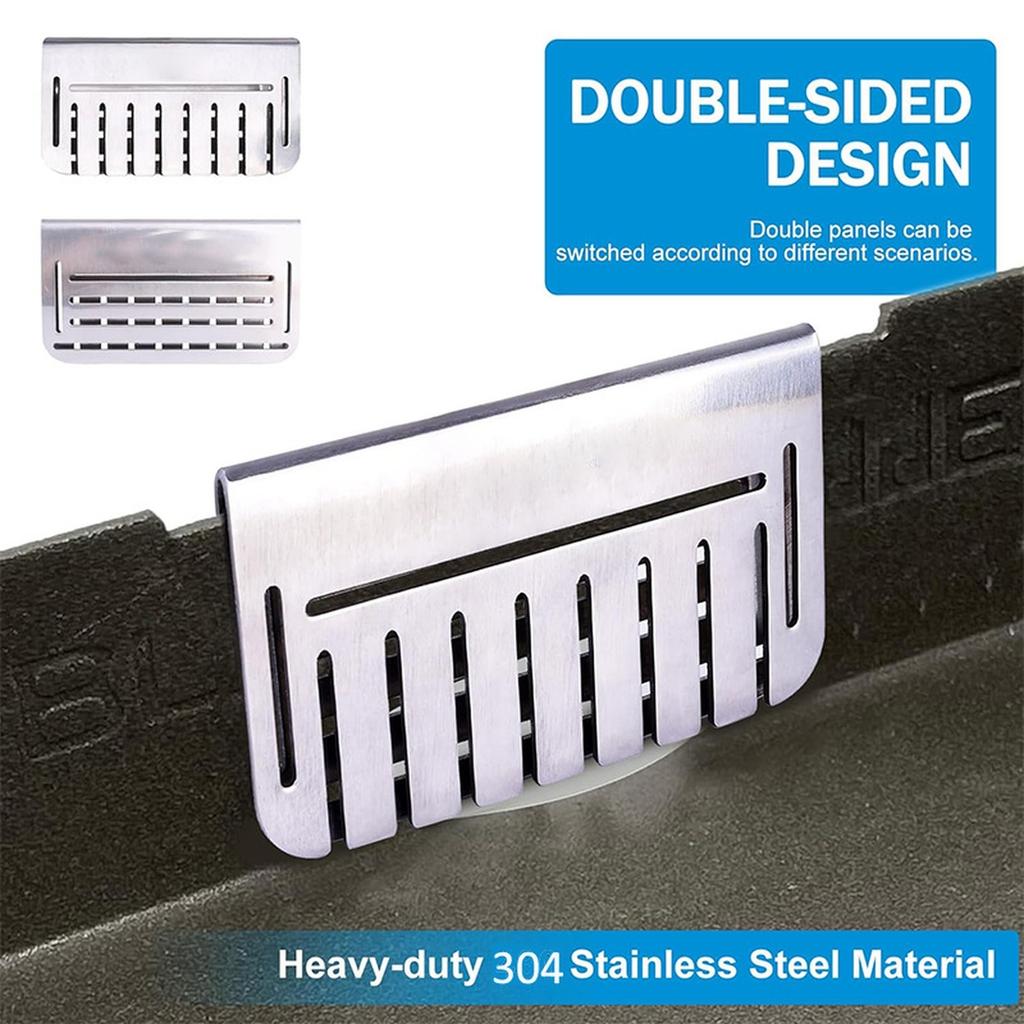 Grease Door Blocker Heavy Duty Griddle Grease Door Stopper 304 Stainless Steel Grease Food Screen for Griddle