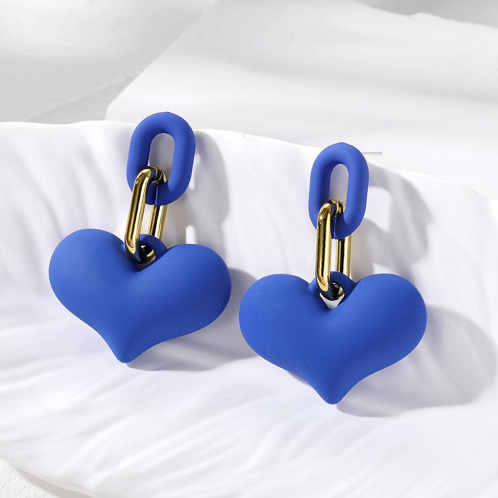 Pinkdudu New Macaron Love Square Acrylic Drop Earrings Light Luxury Multicolor Geometric Earring for Women Jewelry PD1856