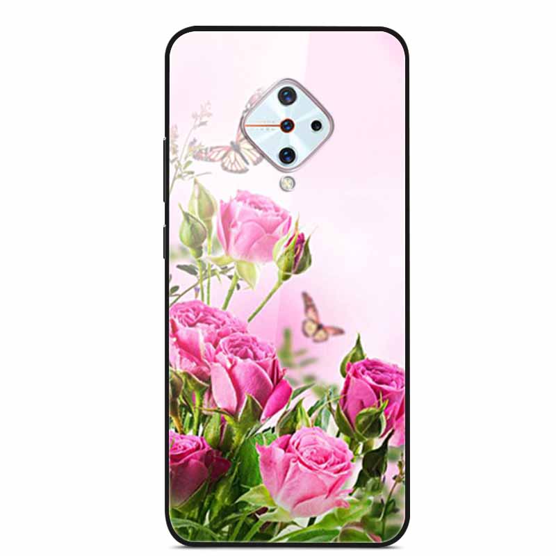 Tempered Glass Case For Vivo V17 Case Russia Glass Back Cover Soft Bumper For Vivo V17 Phone Cases V 17 Funda Y9s S1 Pro Coque