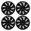 4Pcs Hubcap Wheel Covers Stylish Durable Black Rugged 15 Inch Hubcaps Replacement for Peugeot 208