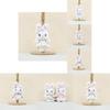 Cute Plush Bunny Doll Keychain Accessory Soft Pp Cotton Adorable Rabbit Figurine In Colorful Dress