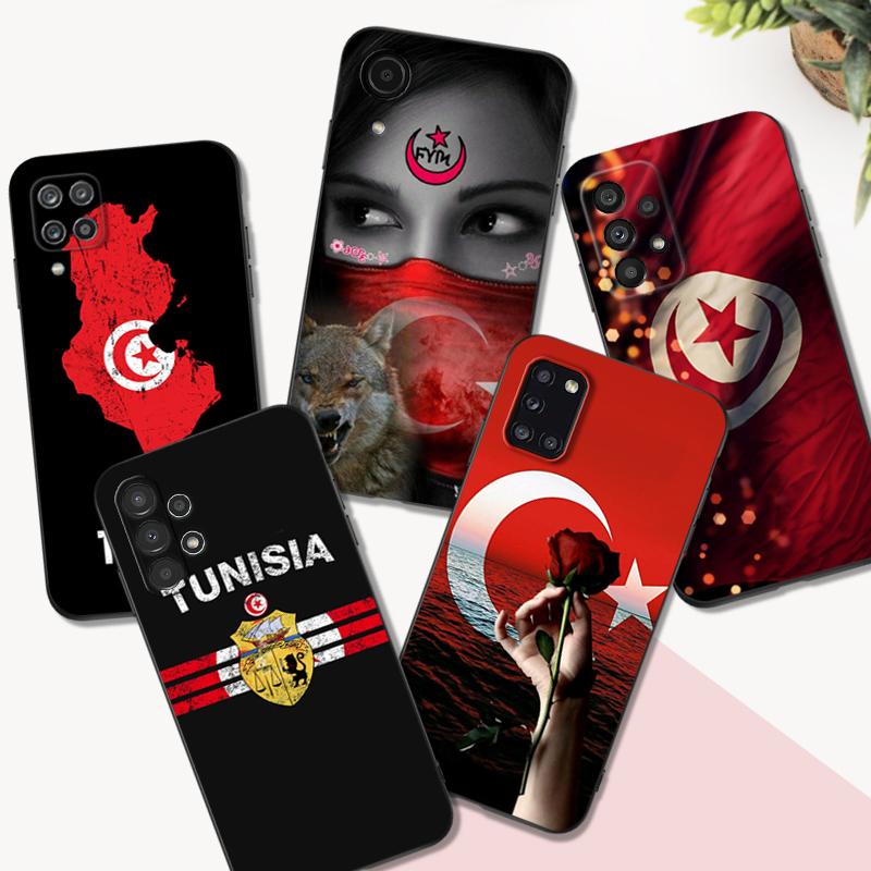 Черный чехол из ТПУ для Samsung Galaxy A03 SM-A035 A03 Core A03S A13 A23 LTE A33 A53 A73 4G 5G флаг Туниса