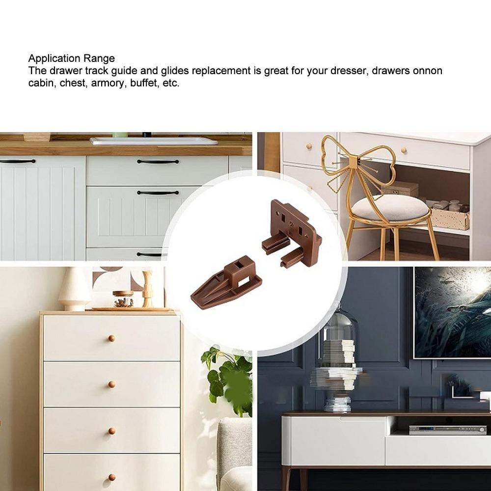 10 set With Screws Drawer Track Guide Plastic Drawer Replacement Parts Drawer Slide Glides Drawer