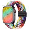 Совместимый эластичный плетеный нейлоновый магнитный ремешок для Apple Watch 4, 5, 6 и iWatch 7, 8, 9