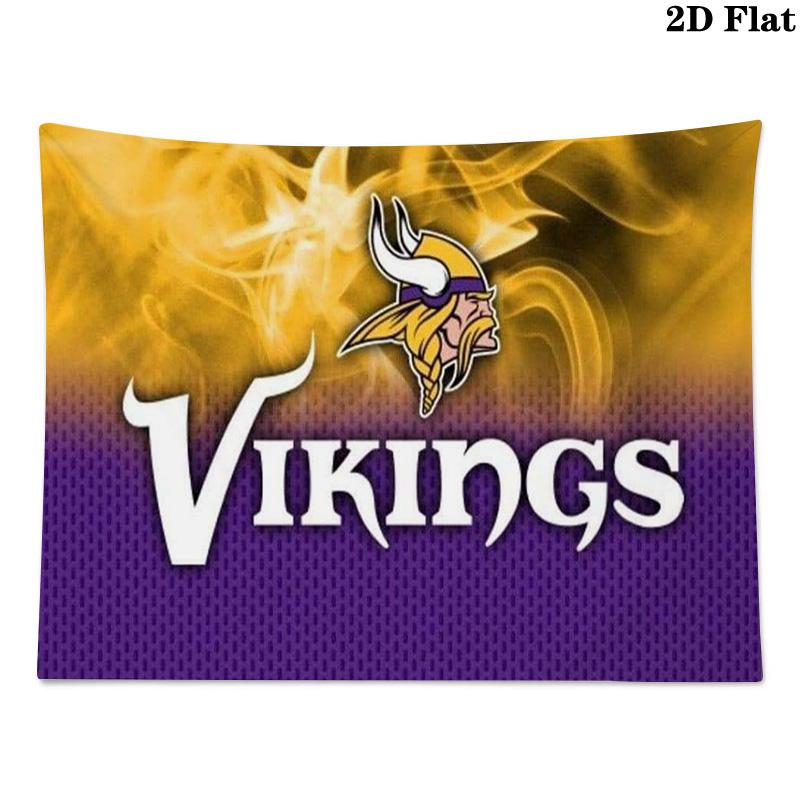 Minnesota Vikings Logo Wall Tapestry Aesthetic Wall Hanging Printed Fabric Blanket Decorative Tapestries for Bedroom Living Room Home Decor