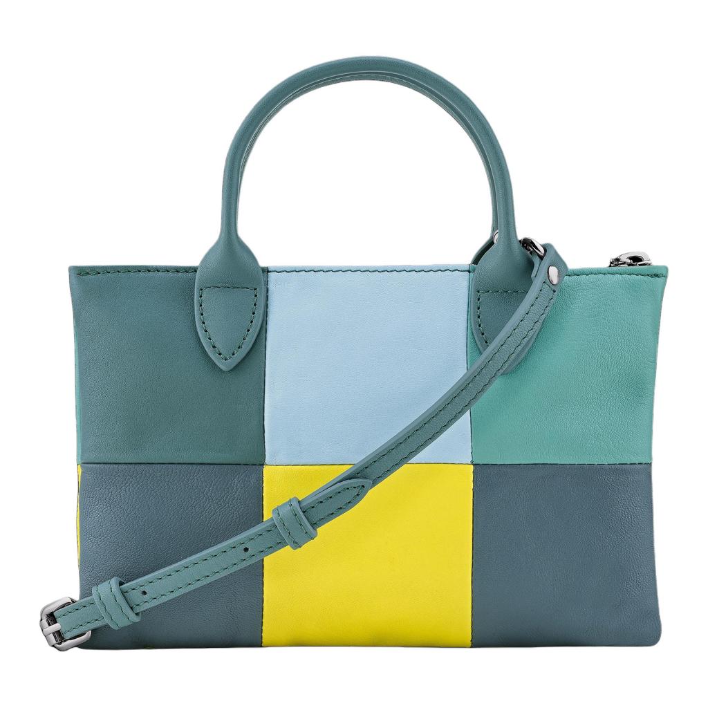 Longchamp Le Pliage Re-Play Brand Logo Zipper Closure Metis Lambskin Mini Shoulder Crossbody Handbag Women handbag Light-Green Gray 10294HGBP93