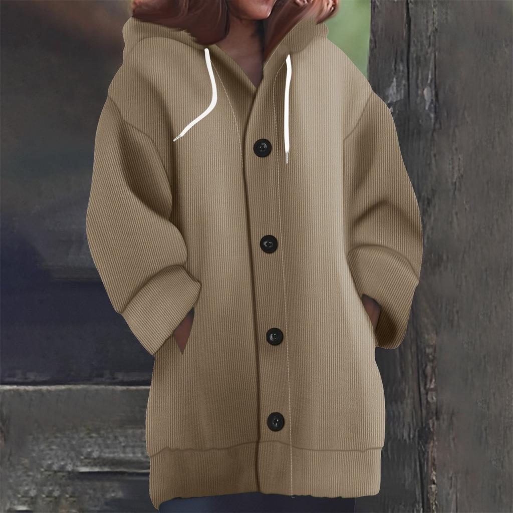 Свитшоты для женщин Вязаный свитер с длинным рукавом Принт Вязаный худи с пуговицами Кардиган Пальто