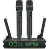 Беспроводная микрофонная система, двойной беспроводной микрофон с динамическим передатчиком УВЧ, набор микрофонов, портативный микрофон для караоке с приемником