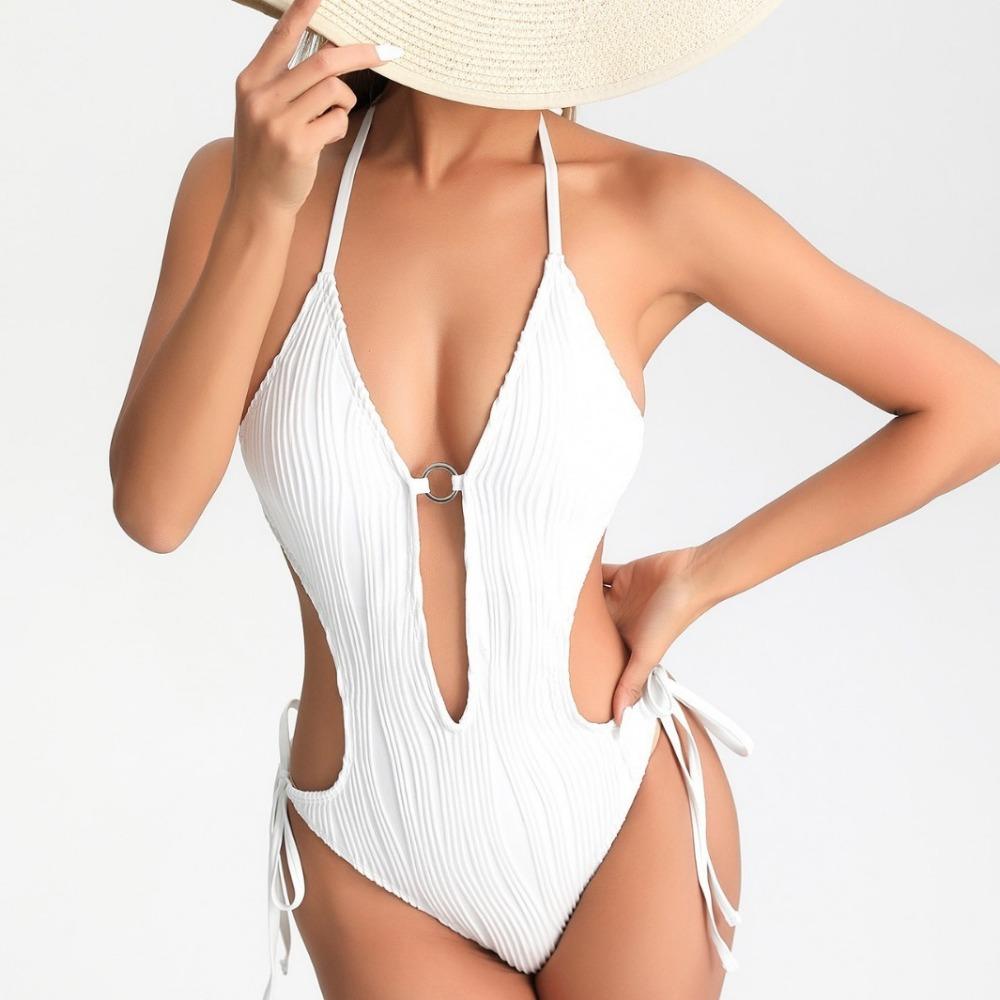 Европейский и американский цельный облегающий полые сексуальный купальник купальники