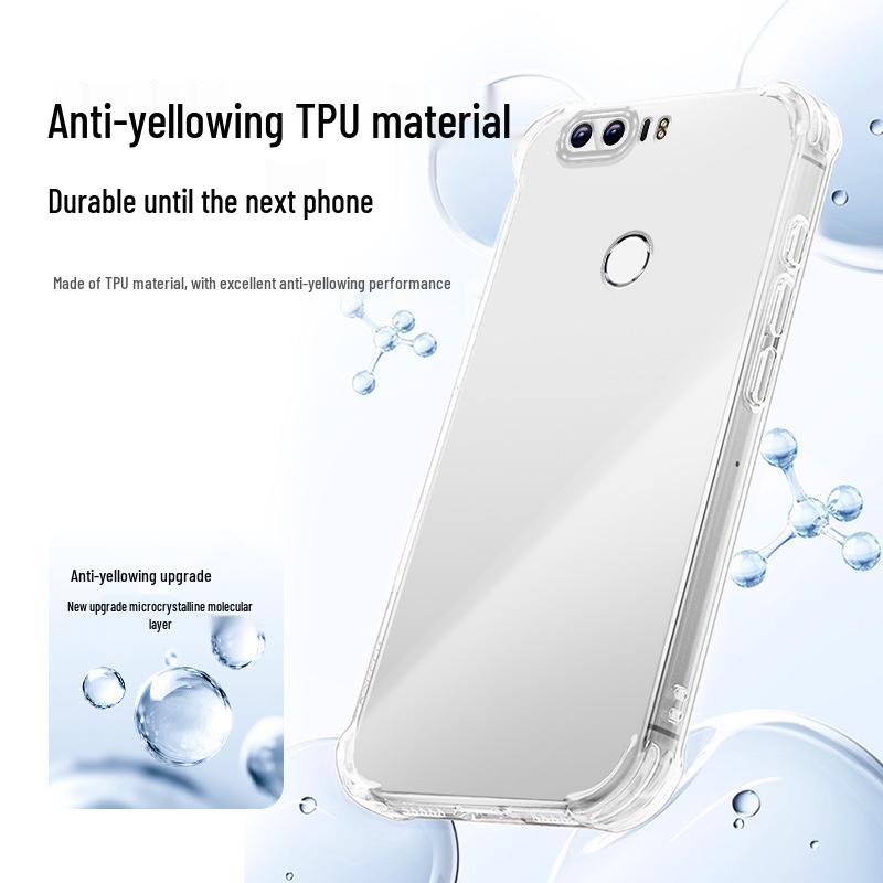 Honor 8 Transparent Phone Case: Airbag Corners, Anti-Drop TPU, High-End Feel; Compatible with 8C, 8 Lite, 8X, 8X Max