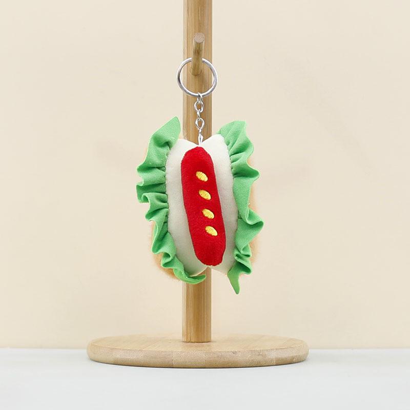 Плюшевый Гамбургер Забавный Брелок Милая Мягкая Игрушка в Виде Еды Идеально Для Домашнего Декора