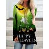 Футболки с 3D-принтом Happy Halloween, женская мода, футболки с длинным рукавом, футболки с принтом в виде букв, повседневные длинные туники, женские топы