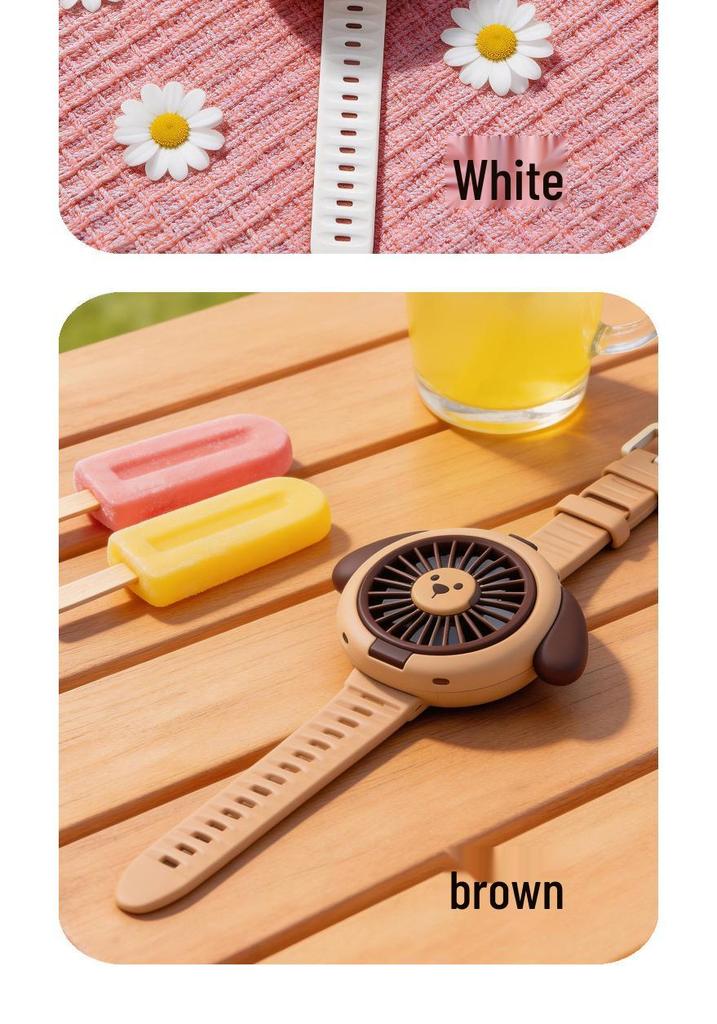 Cartoon Puppy USB Rechargeable Mini Fan: Silent, Portable, Ideal Gift for Kids and Students