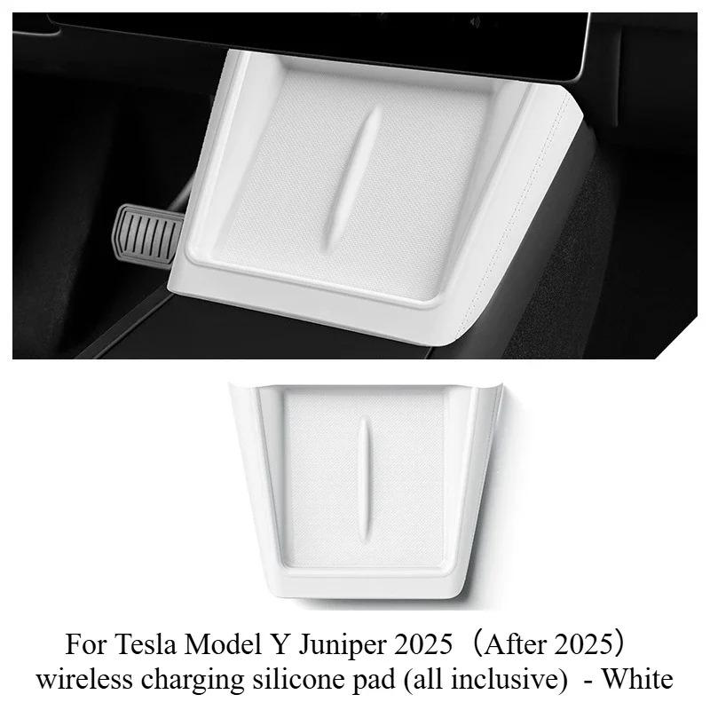 Silicone Wireless Charging Pad For Tesla Model 3 Highland Model Y Juniper 2025 Car Anti Slip and Dustproof Pad Auto Accessories