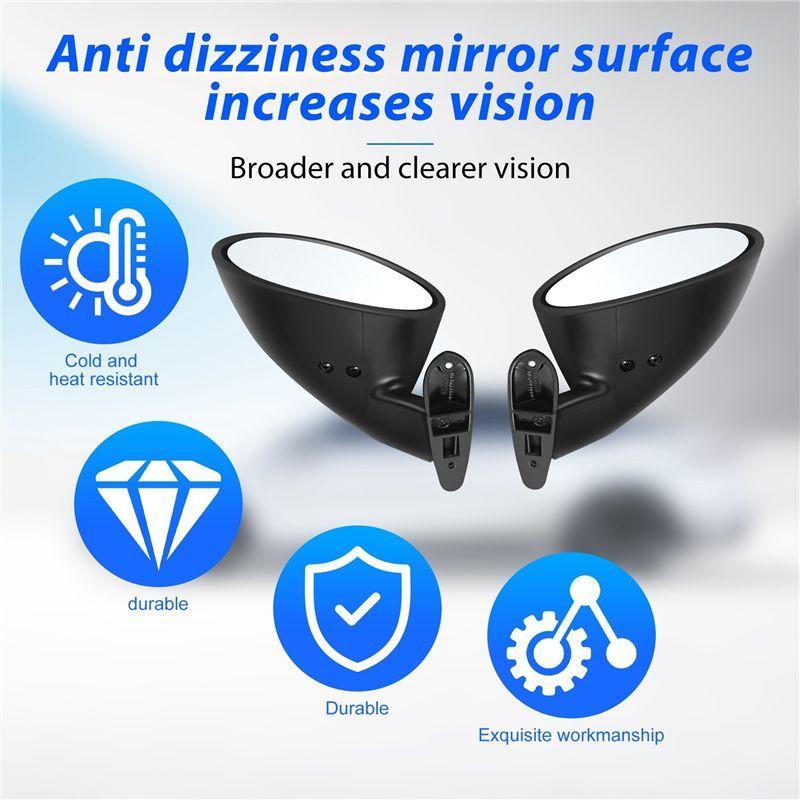 AA92-California Style Left & Right Car Classic Retro Door Wing Side Mirror Rearview Vintage Matte Universal Black