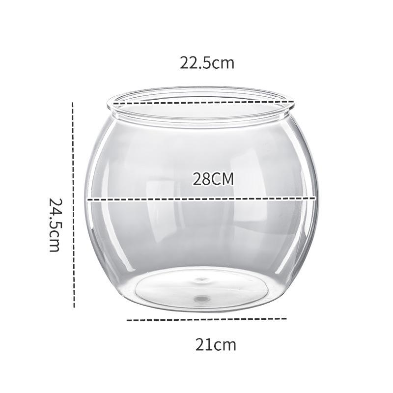 Круглый небьющийся прозрачный аквариум для рыб и черепах для рабочего стола или гостиной