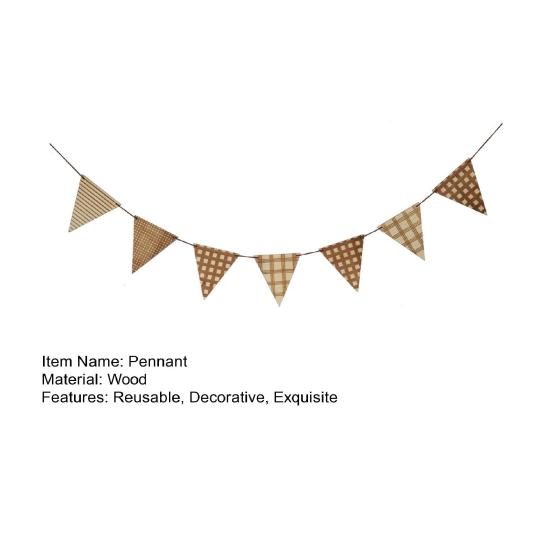 Вымпел для вечеринки, прочный невыцветающий реквизит для фото, прочный многоразовый фон, декор для стен, деревянный подвесной треугольный флаг для вечеринки по случаю дня рождения для помещения