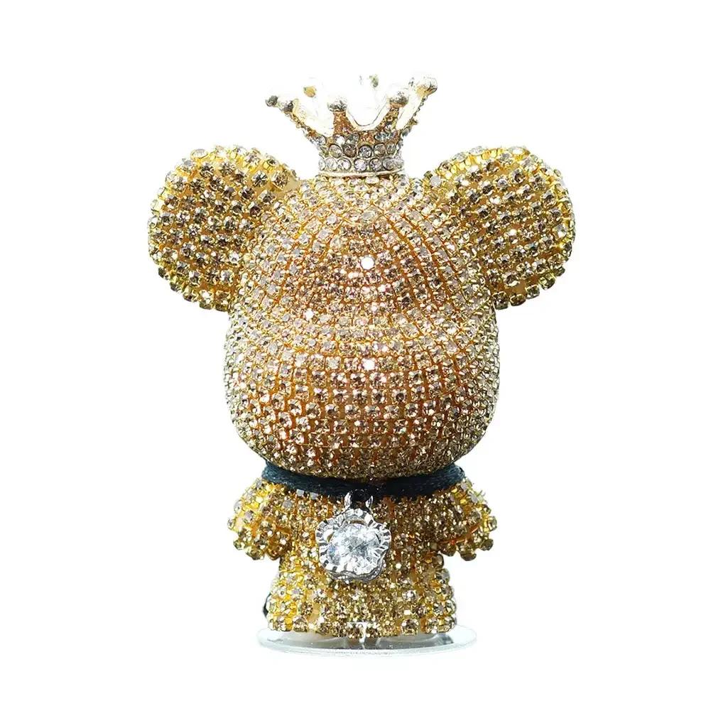 Автомобильный воздухозаборник в виде милого медведя из кристалла и бриллианта, ароматерапия, стойкий легкий аромат, блестящие стразы, автомобильные принадлежности, аксессуары для интерьера