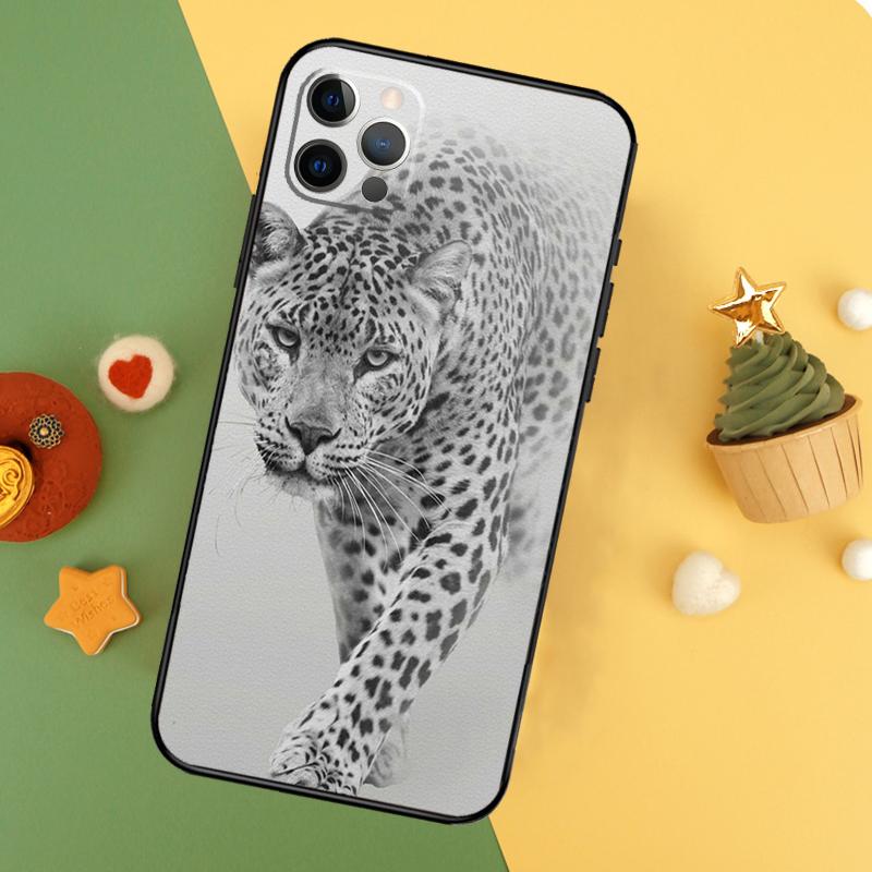 Чехол для телефона с изображением леопарда, тигра, льва Для iPhone 17 16 14 13 12 11 15 Pro Max 12 13 Mini 16E 17 Air Ударопрочный чехол