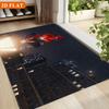 Bath Mat 1pc, Spiderman Guards City, MARVEL Flannel Rectangular Mat, Bathroom Non-Slip Entrance Mat, Fun Door Decoration Mat,