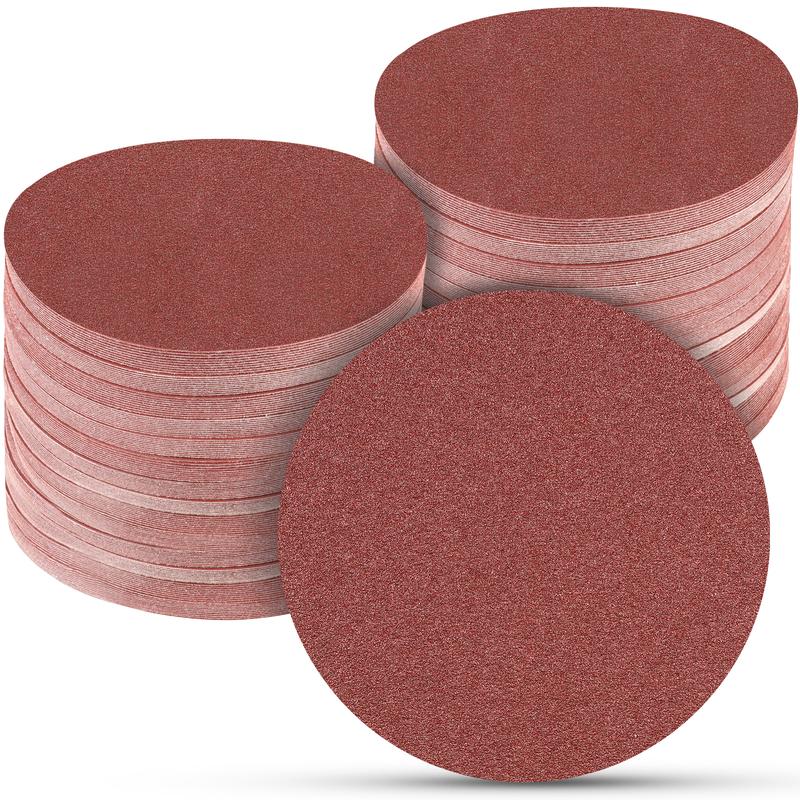 100Pcs 6 Inch Sanding Discs No Hole Hook and Loop, Dry Wet Sandpaper for Orbital Sander, Sanding Pads for Metal Car Wood