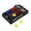 12-Way Blade Fuse Box Holder W/ LED Indicator