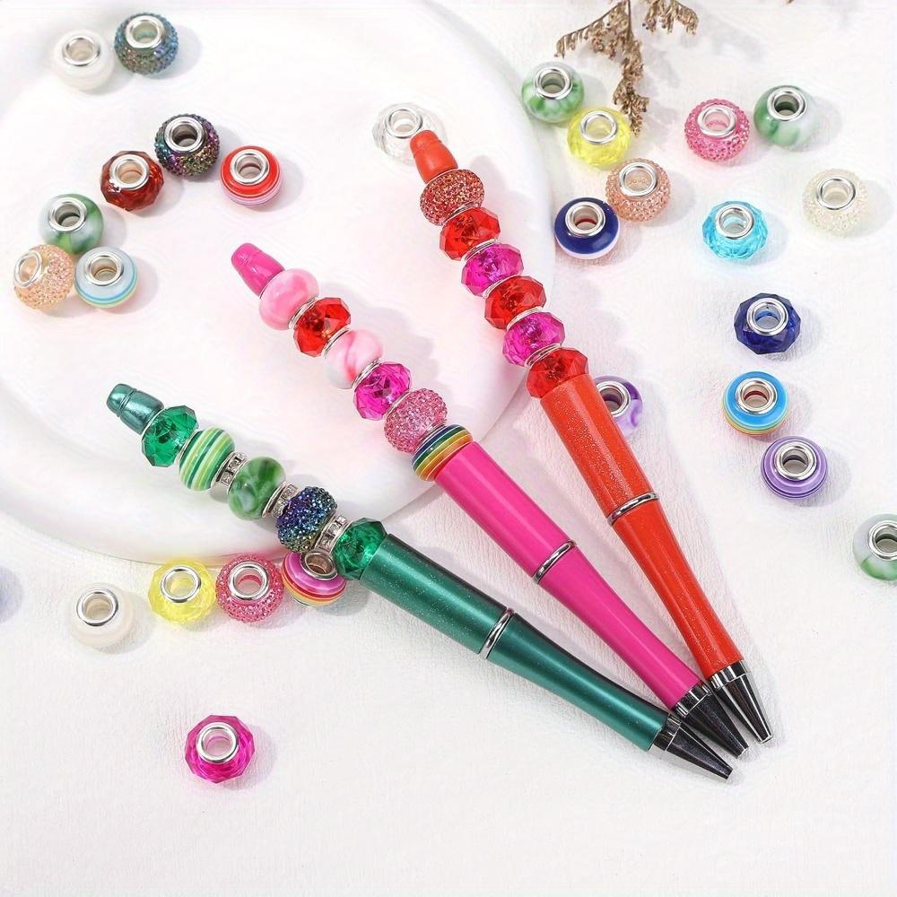 10/30/60 шт., смоляной материал, случайный стиль, большое отверстие, бусина, многоцветная, модная, декоративная бусина, сделай сам, браслет, ожерелье, брелок, производство ювелирных изделий