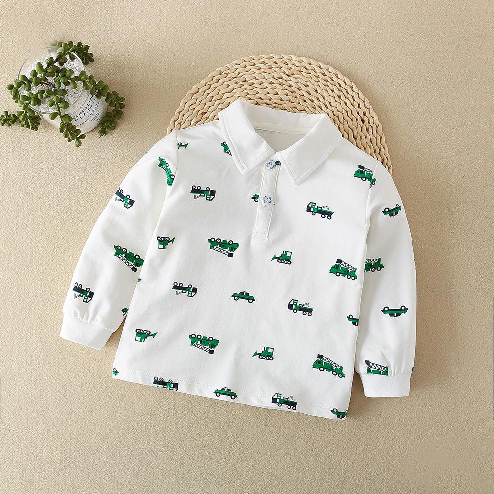 Baby Boys Cotton POLO Shirt Kids Lapel Casual Spring Autumn Children Pullover T-shirt 2-5 Years Old Boys Long Sleeved Clothing